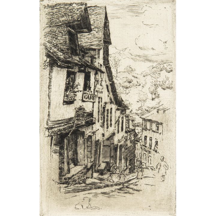 Józef Pankiewicz | Ulica Jerzual w Dinan z psem, 1906 r.