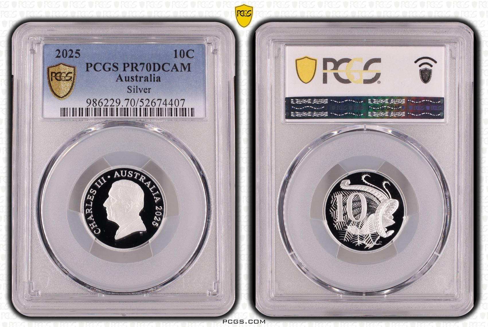 Silver, POP 7/0, Ten Cent, 2025, PCGS PR70DCAM