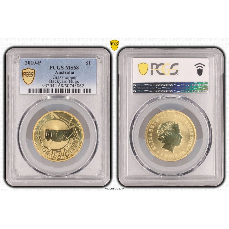 Grasshopper Backyard Bugs, One Dollar, 2010-P, PCGS MS68