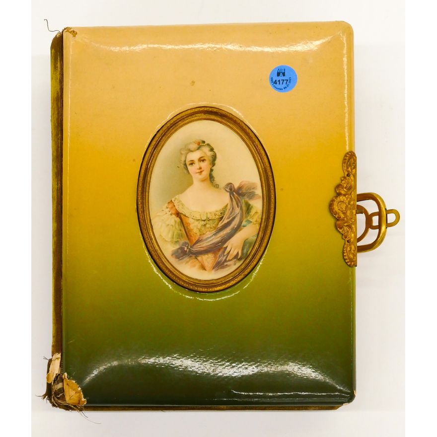 Victorian Celluloid Photo Album with Contents