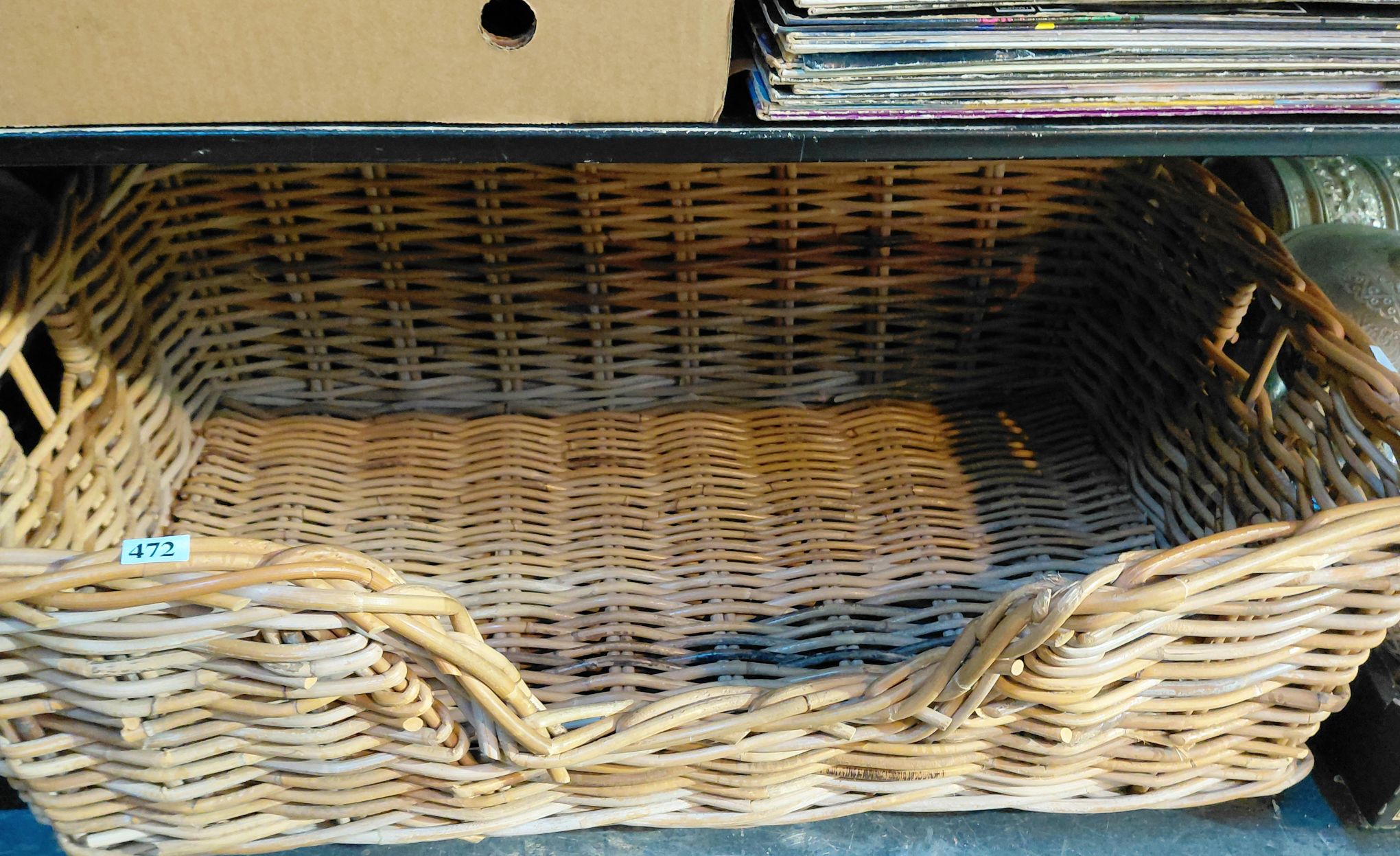472 · WOVEN CANE PET BASKET