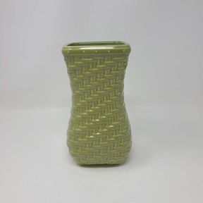 Longaberger Pottery Woven Reflections Vase - Sage