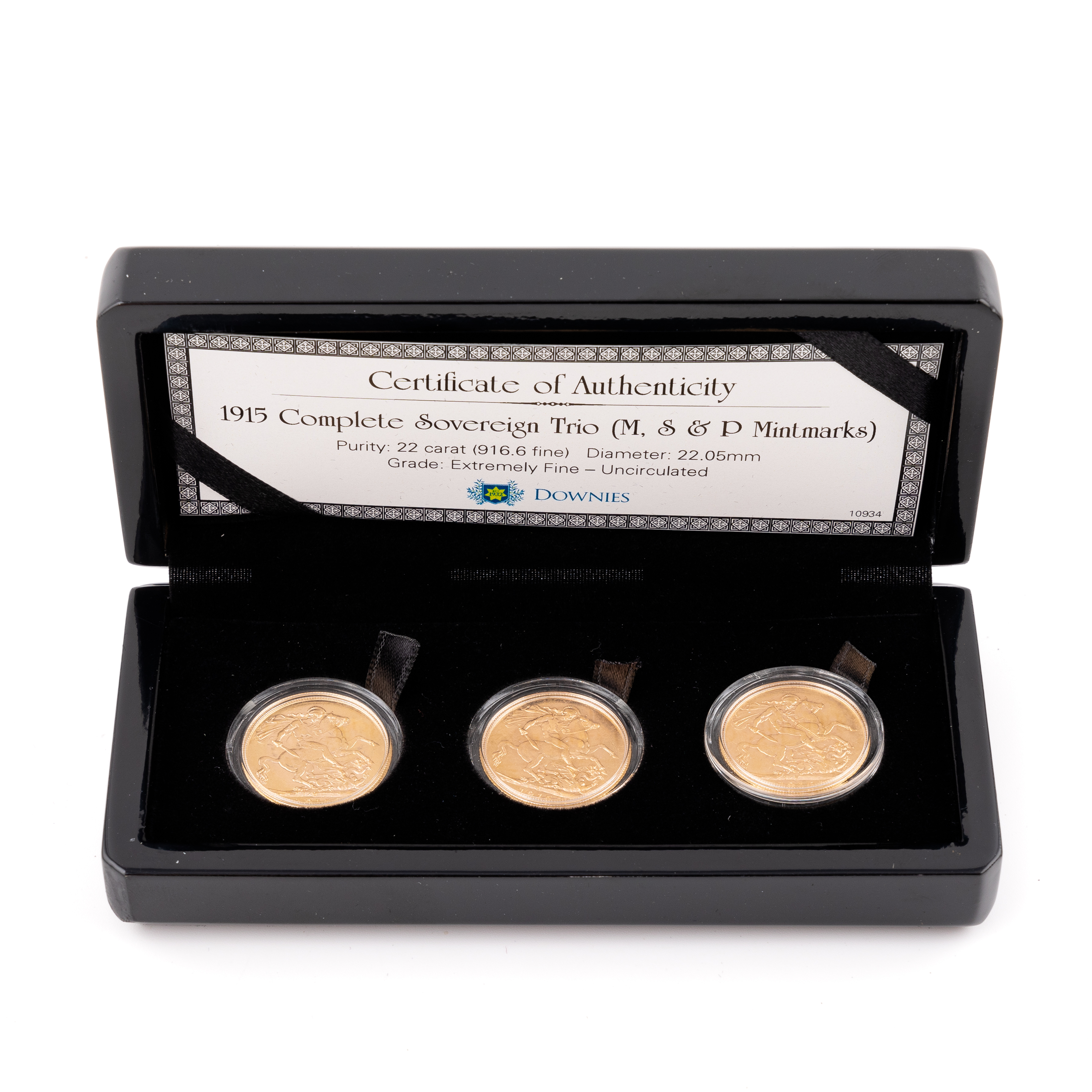 George V, St George Reverse, Sovereign, 1915-M/S&P, EF - UNC