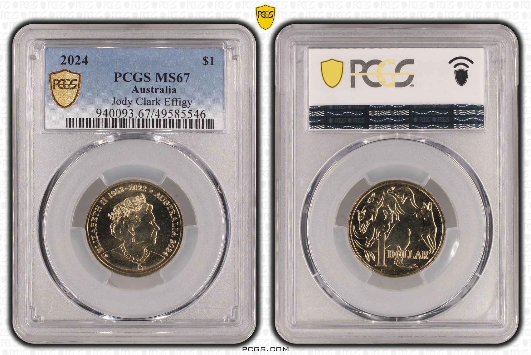 Elizabeth II, Jody Clark Effigy , One Dollar, 2024, PCGS MS67