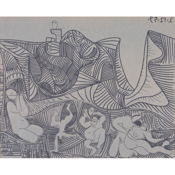 Pablo Picasso 'Bacchanal with Pair of Lovers and Owl'