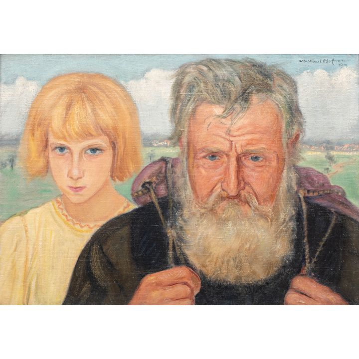 Wlastimil Hofman | Starzec z dziewczynką, 1919 r.