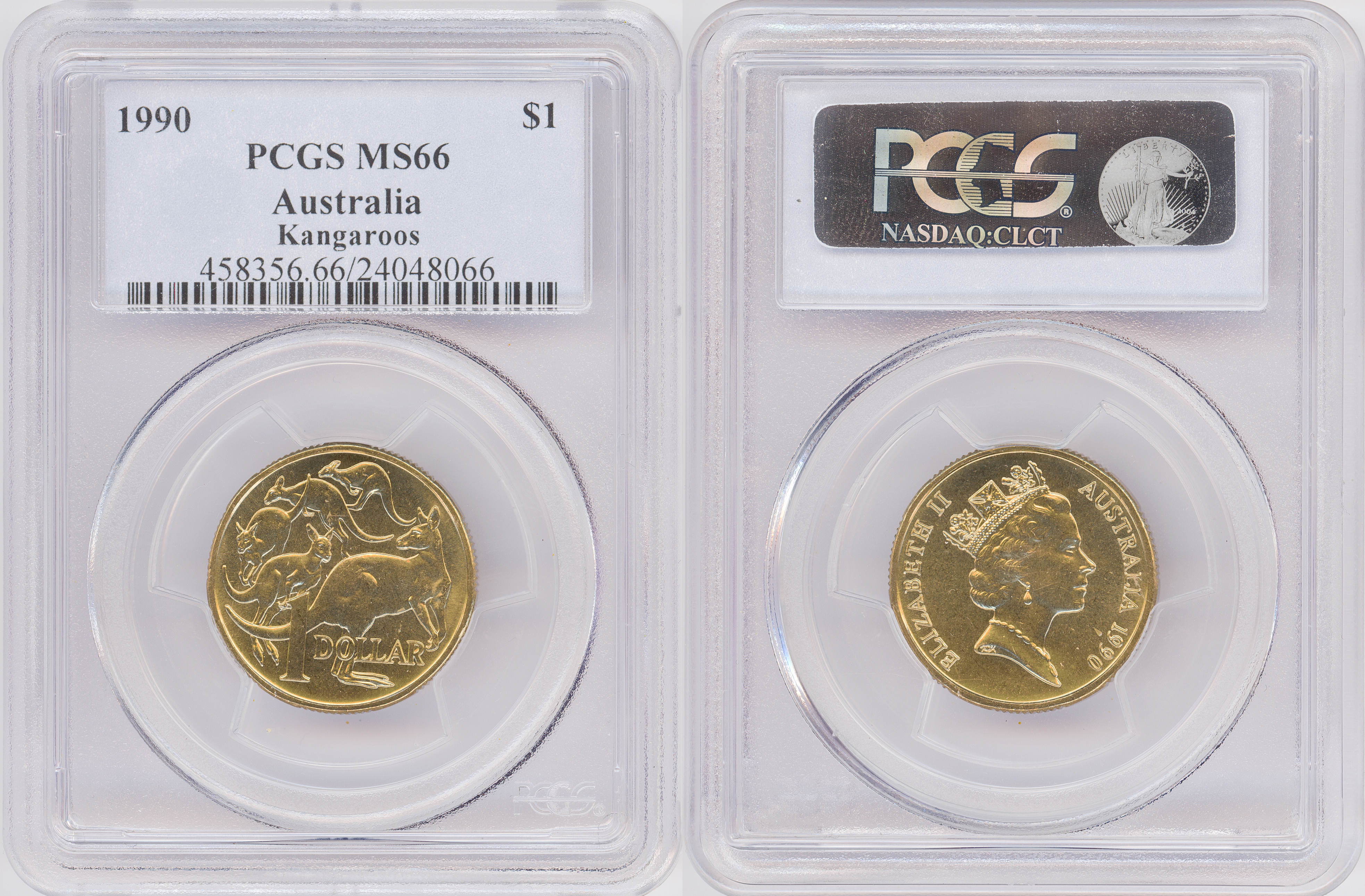 One Dollar, 1990, PCGS MS66