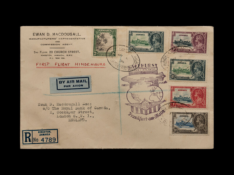 [FLIGHT COVER] JAMAICA. 1936. First North American Hindenburg Flight (Seiger 409S; AAMC Z-404 var).