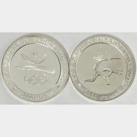 1992バルセロナ オリンピック開催記念2000ペセタ プルーフ銀貨 4種セットスペイン王国サイズ