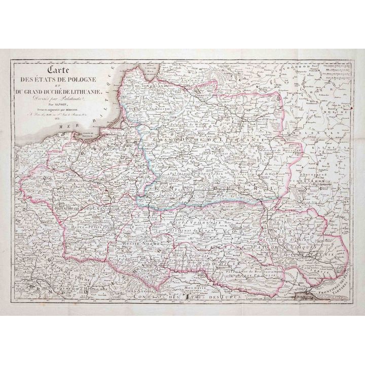 Guillaume Sanson Alexis-Hubert Jaillot | Carte des Etats de Pologne et du Grand Duché de Lithuanie