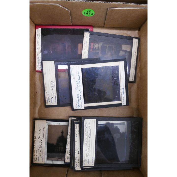 Box Antique European Magic Lantern Slides