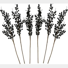 GREENTIME 6 PACK ARTIFICIAL BERRY LONG STEMS FAKE 25.2 INCHES CHRISTMAS BERRIES FAUX HOLLY BERRIES BRANCHES FOR CHRISTMAS WREATH V