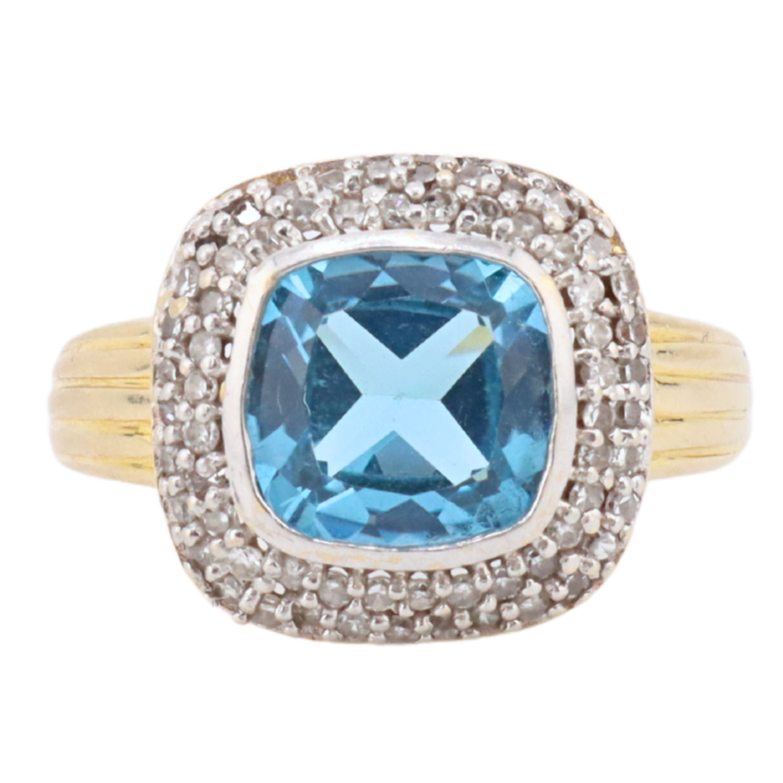 Anillo con centro Cushion
