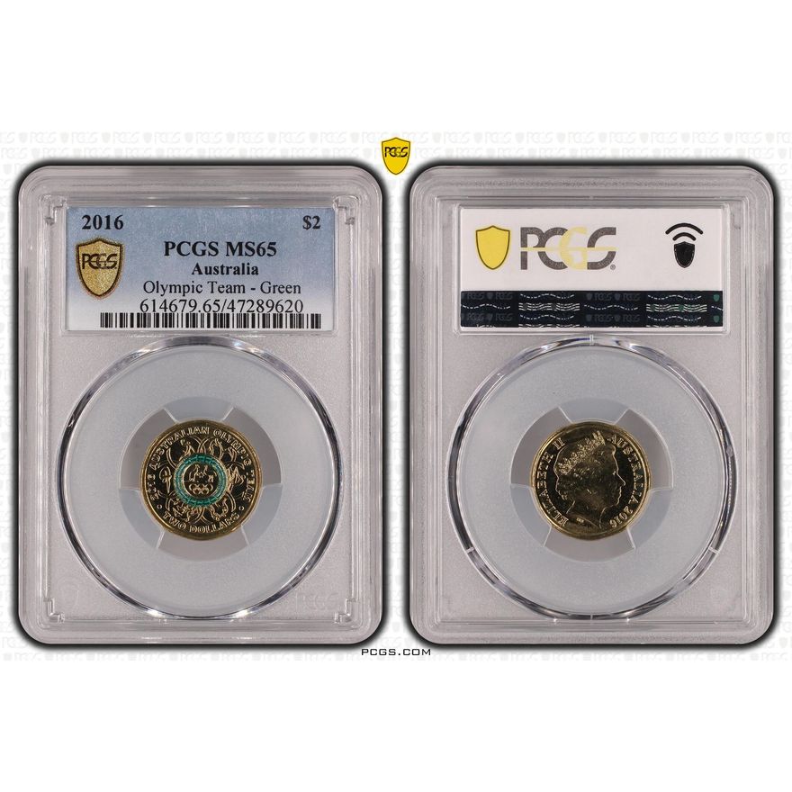 Olympic Team - Green, Two Dollar, 2016, PCGS MS 65