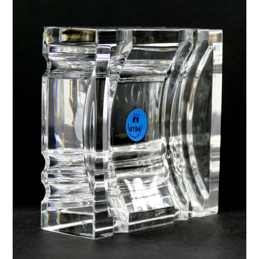 Baccarat Crystal Double Sided Square Glass Sculpture 4.75''