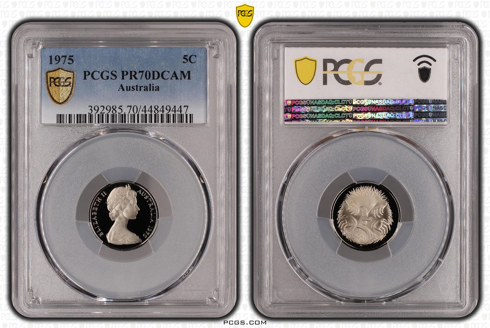 1975 Australia Five Cent, 5c PCGS - PR70DCAM POP 15/0 -447