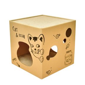 Cat Cardboard Scratching Board Cat Nest Two layer cat claw board scratching sleep |