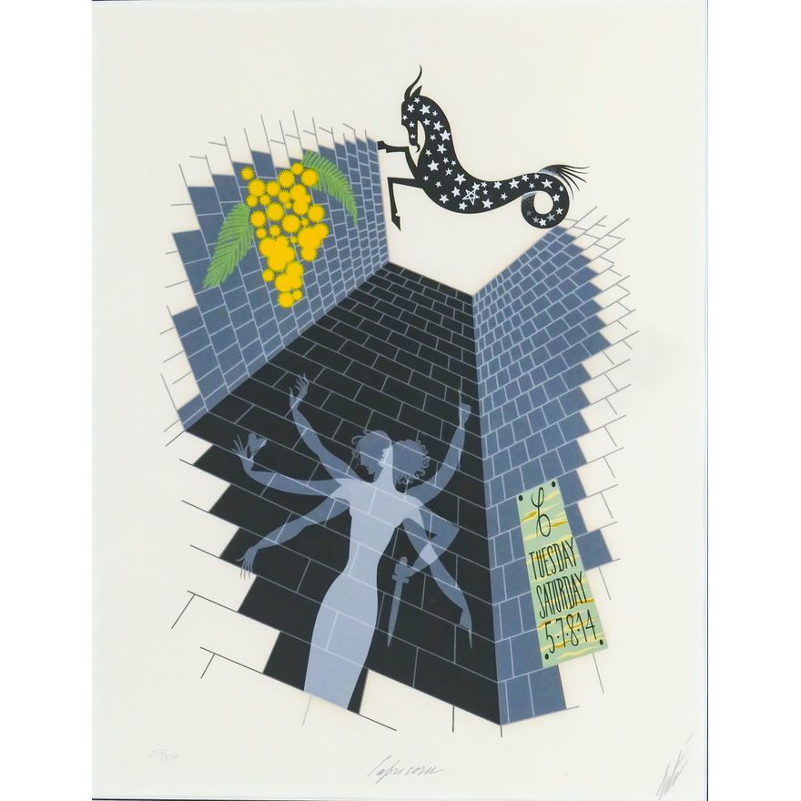 Erte ''Capricorn'' Color Serigraph Framed 29''x24''