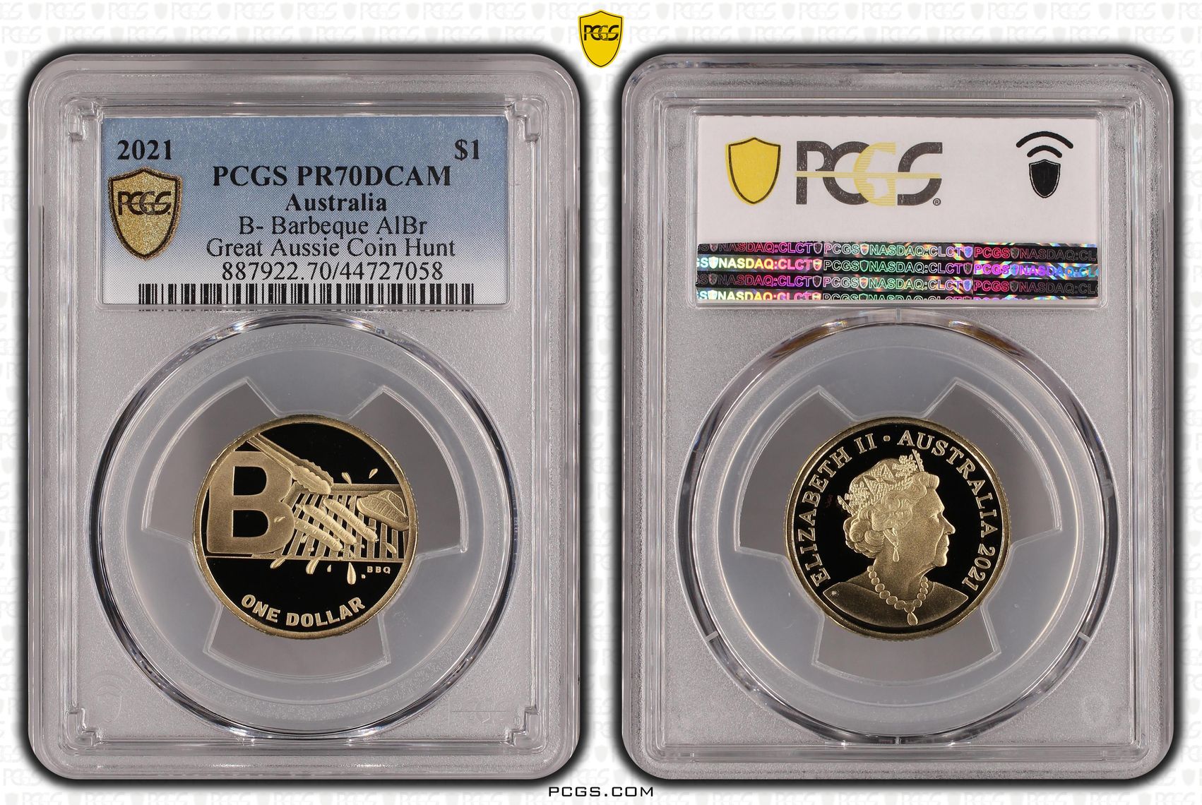 2021 Australia One Dollar, $1 B- Barbeque AlBr PCGS - PR70DCAM POP 9/0 -058