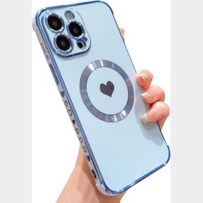 COMPATIBLE WITH IPHONE 15 CASE FOR WOMEN AND GIRLS BLUE HEARTS SILICONE DUST-PROOF NET SHOCKPROOF PROTECTIVE CASE COVER 6.1 INCH.