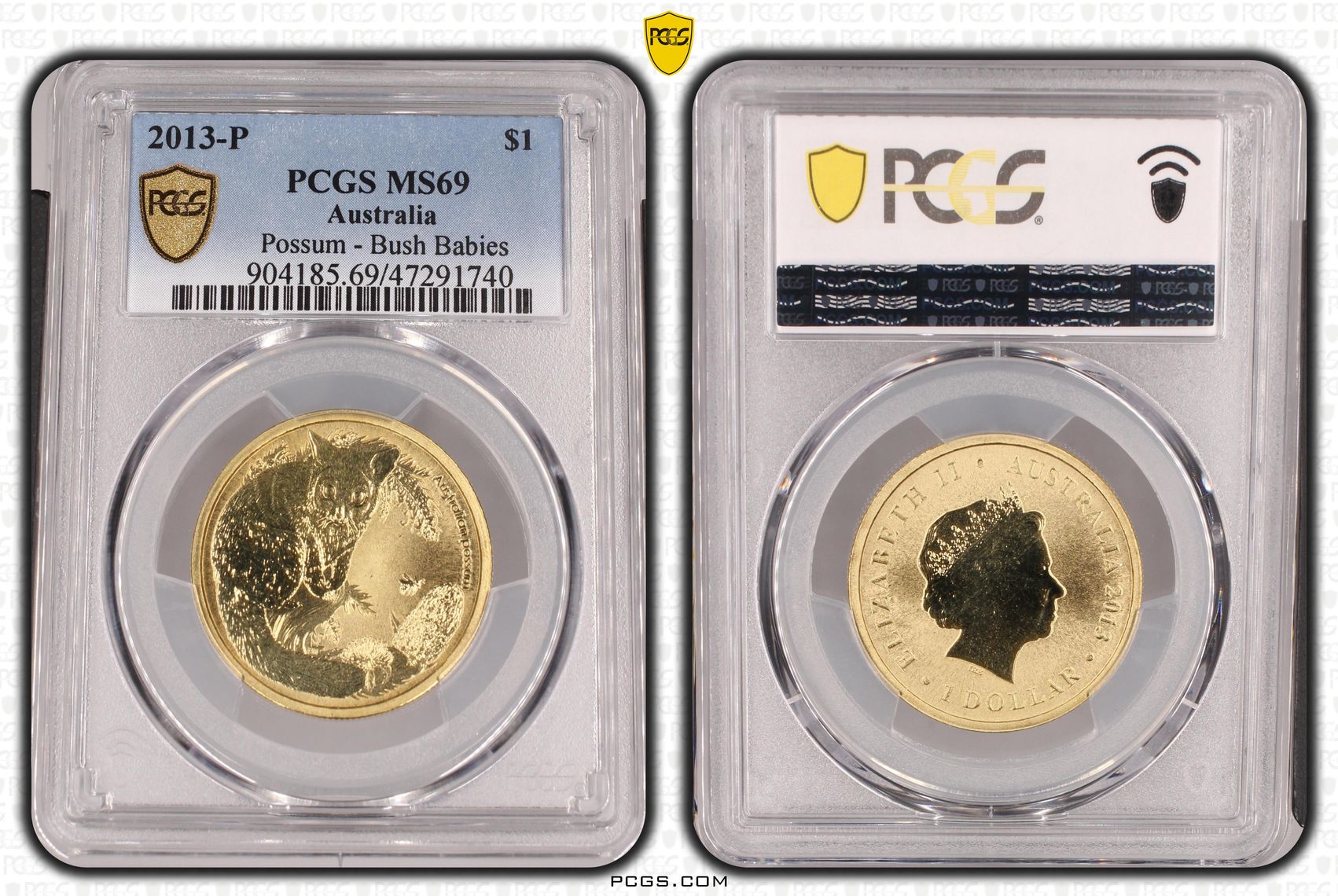 Possum - Bush Babies , One Dollar, 2013-P, PCGS MS69