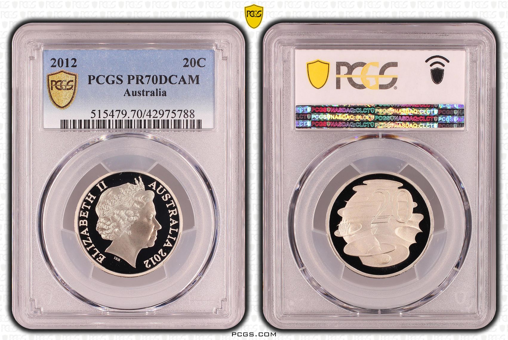 Elizabeth II, Twenty Cent, PR70DCAM , 2012 PCGS POP - 43/0