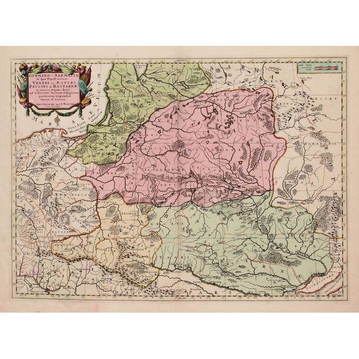 Pierre Mortier | Germano-Sarmatia in qua Populi maiores Venedi et Aestiaei…