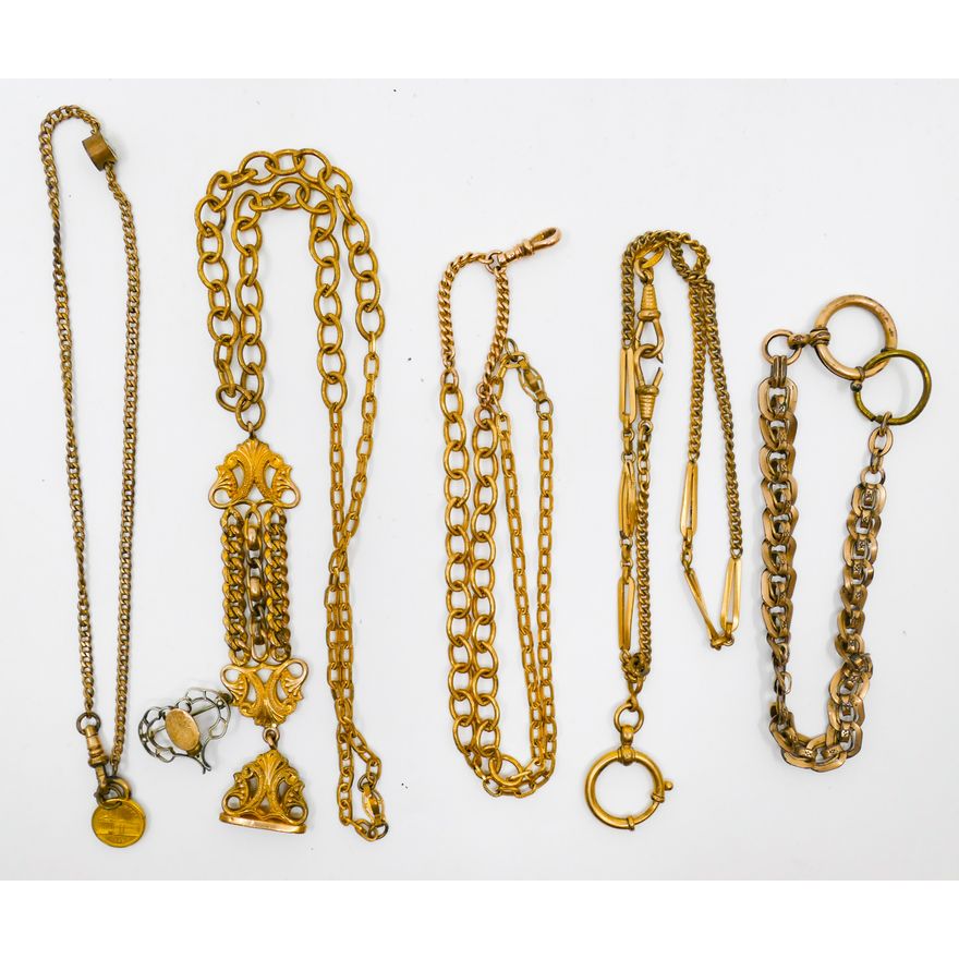 Box Victorian Gold Filled Watch Chains - 101 Grams TW