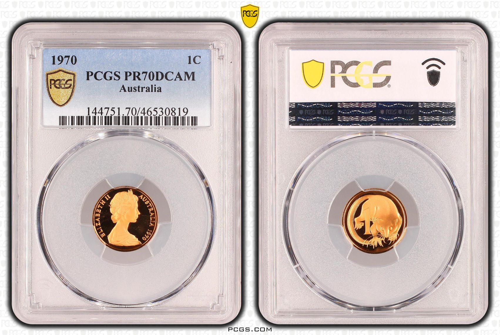 Elizabeth II, POP 4/0, One Cent, 1970, PCGS PR70DCAM