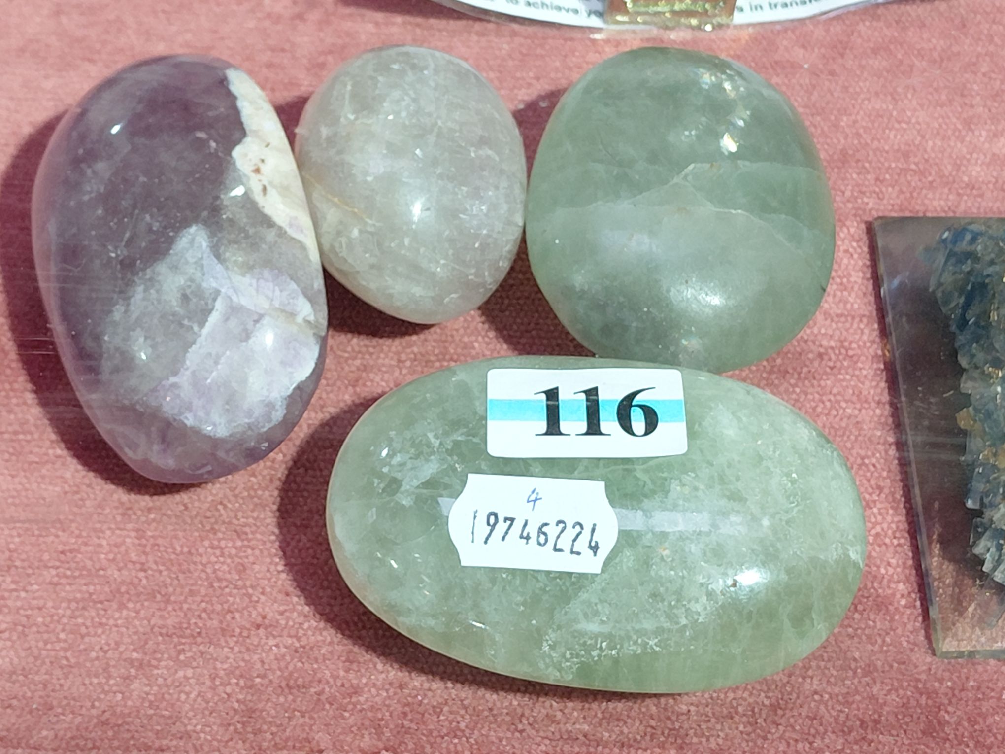 116 · FLUORITE CRYSTAL PALM HEALING STONES