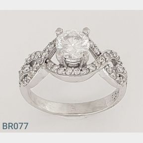STERLING SILVER 'INFINITY' RING WITH CZ'S (SIZE M) - 51543/227