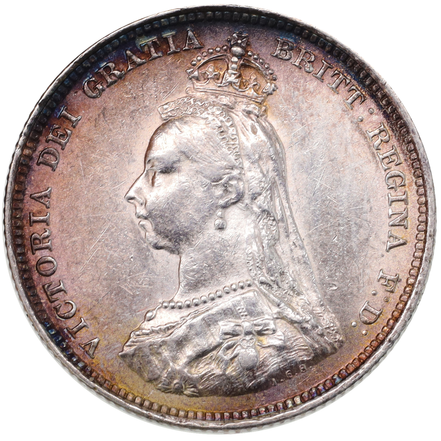 イギリス ダブルフローリン銀貨（4シリング）ヴィクトリア女王 1889年 ...