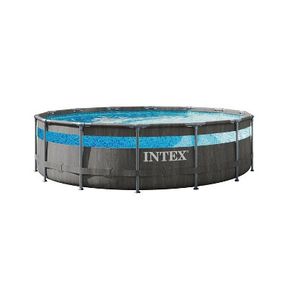 INTEX 14' X 42" CLEARVIEW PRISM FRAME ABOVE GROUND POOL - GRAYWOOD PRINT