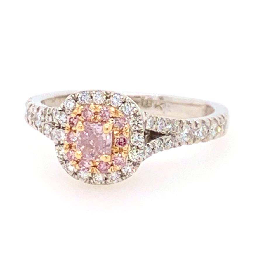 0.28ct GIA Certified Pink Diamond 18ct Gold Ring 4.64g