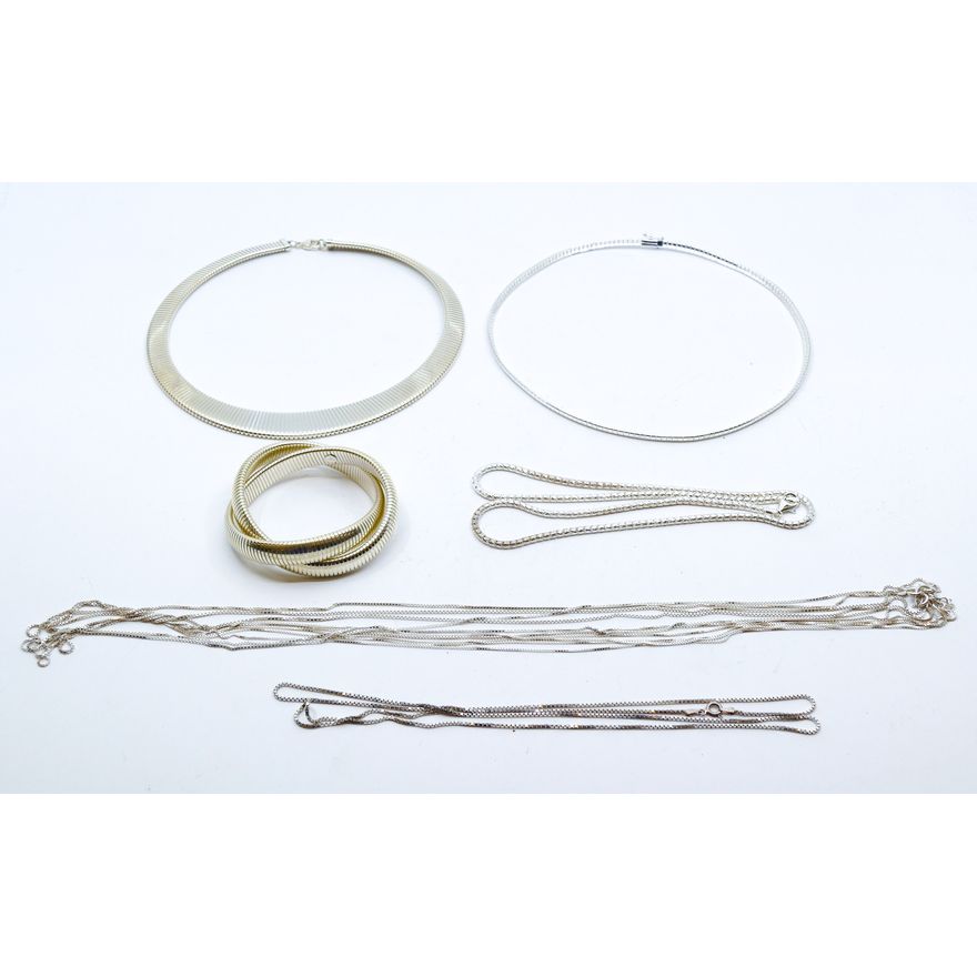 Box Sterling Modern Necklaces and Chains - 152 Grams TW