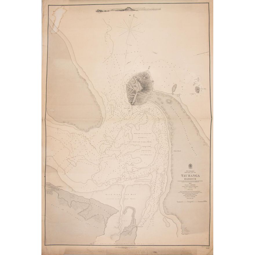 HYDROGRAPHIC MAP - TAURANGA - Surveyed by B. Drury [and others] 1852.