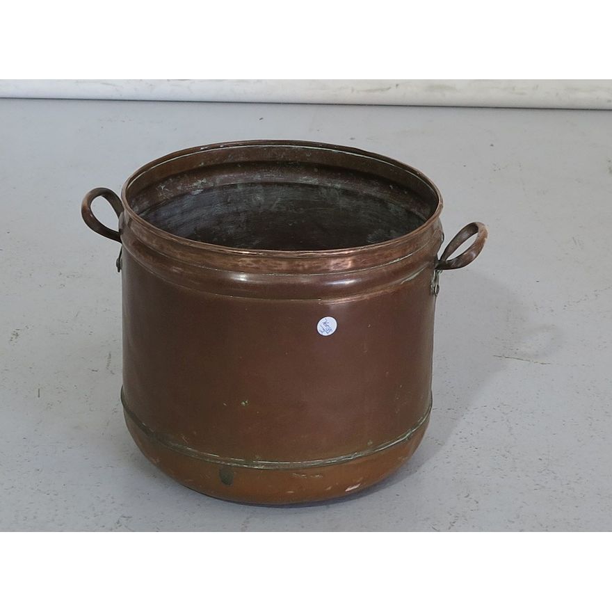 COPPER TWO-HANDLED POT