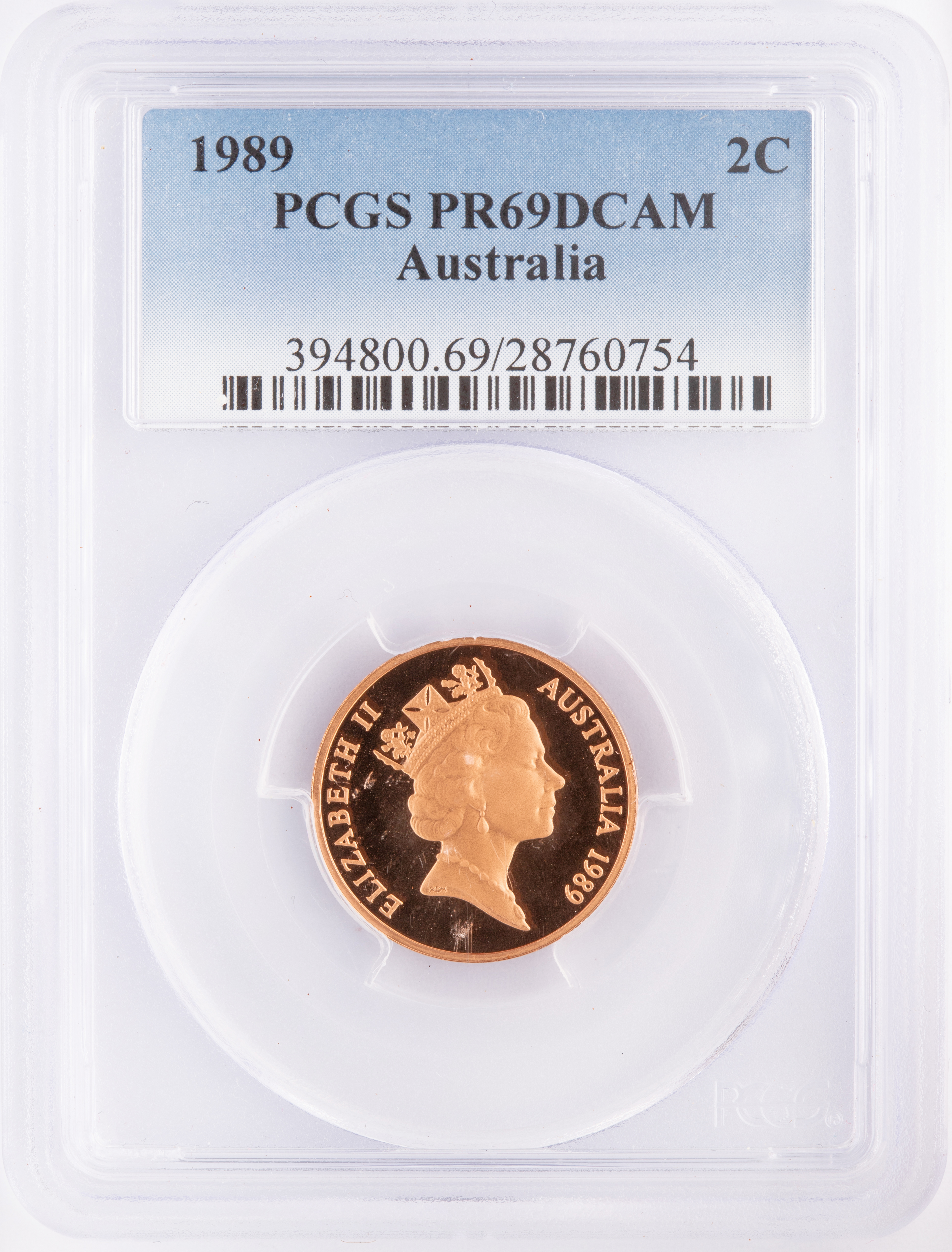 Two Cent, 1989, Pcgs Pr69dcam