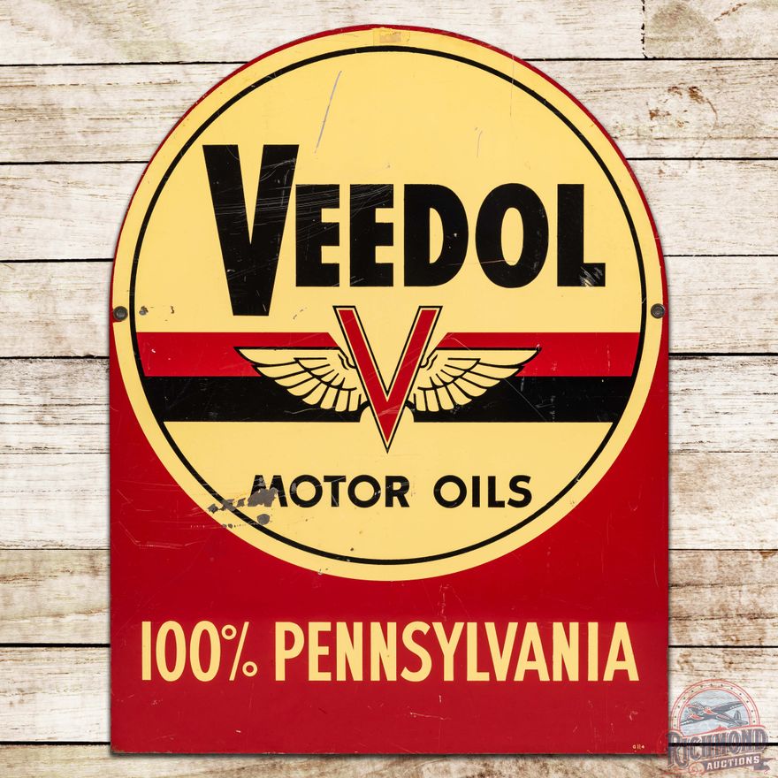 Veedol 100% Pennsylvania Motor Oil DST Tombstone Sign