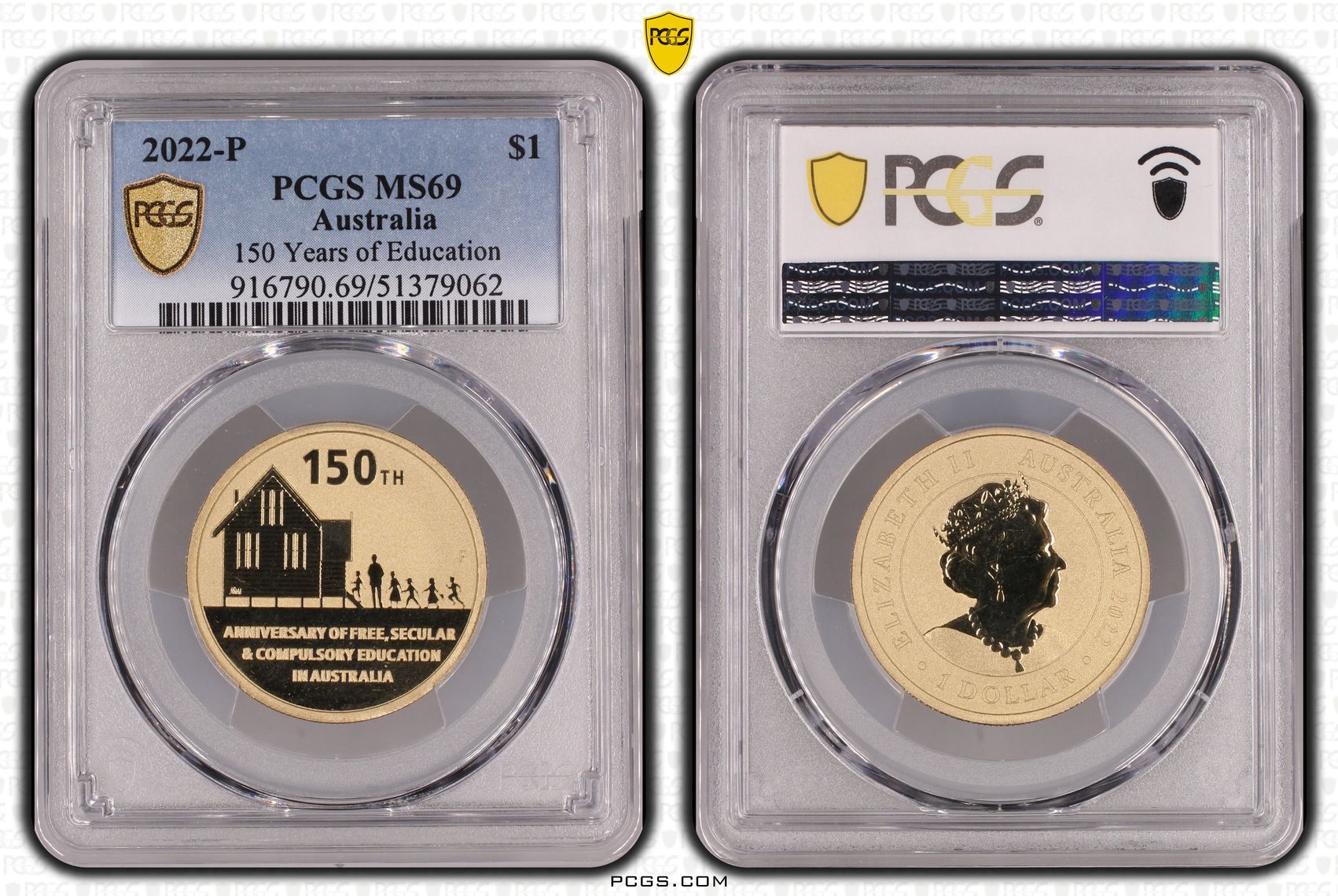 150 Years of Education, POP 3/0, One Dollar, 2022-P, PCGS MS69