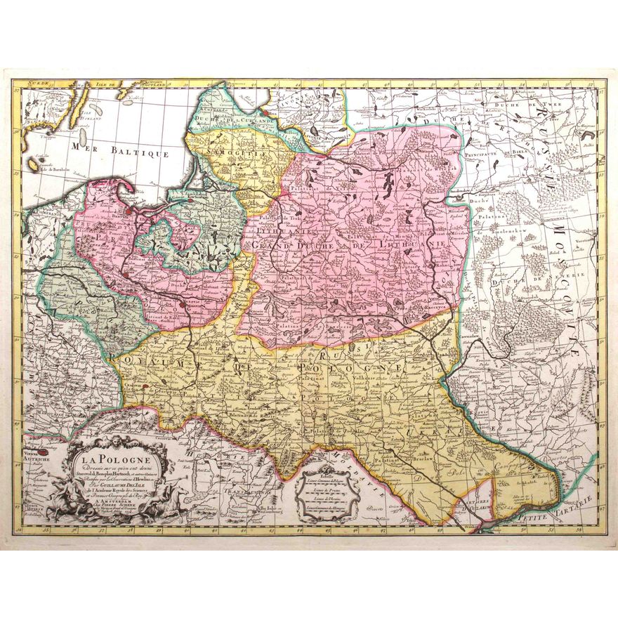 Guillaume de l’Isle | La Pologne dresée sur ce qu’en ont donne Starovolsk, Beauplan, Hartknoch...