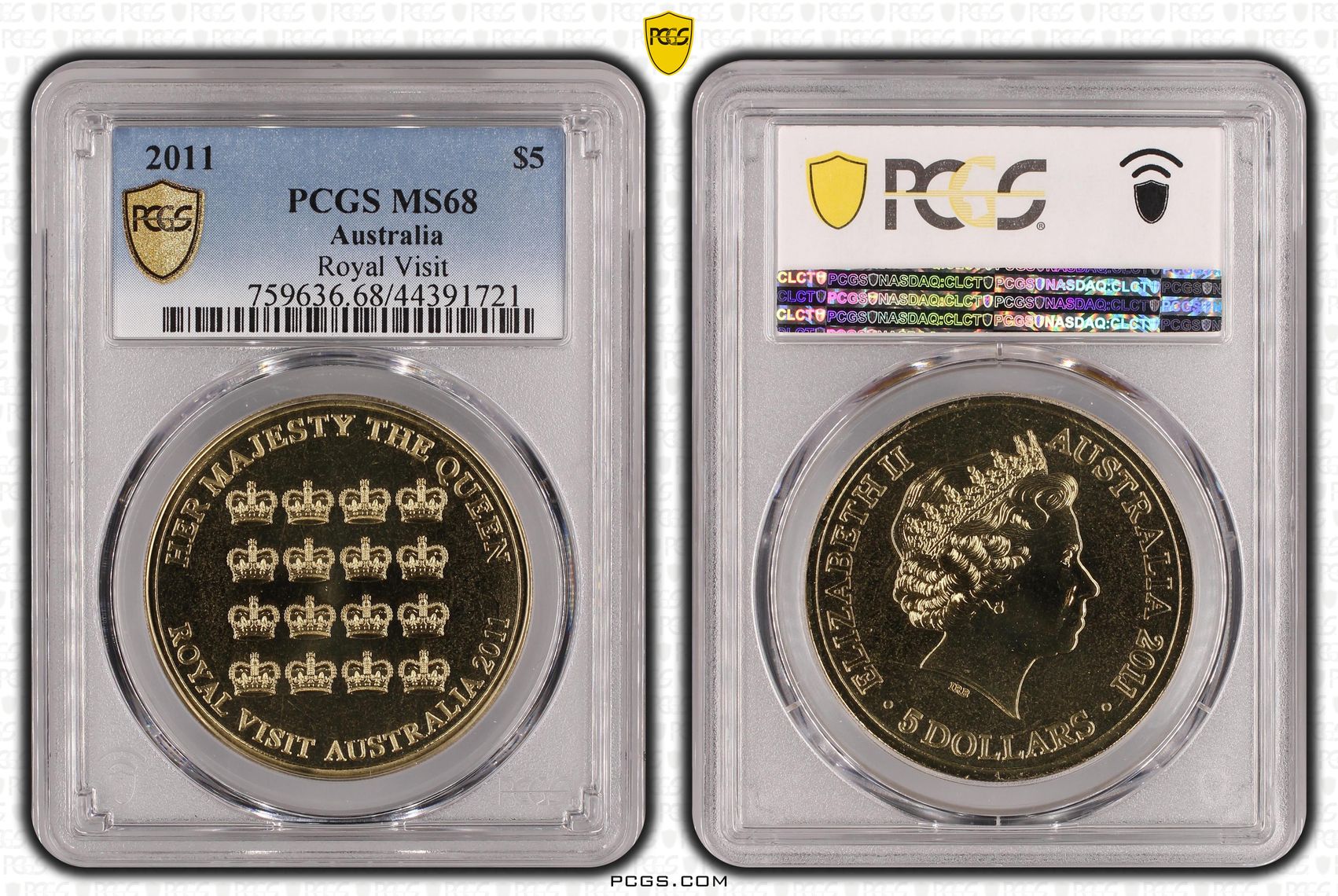2011 Australia Five Dollar, $5 Royal Visit PCGS - MS68 -721