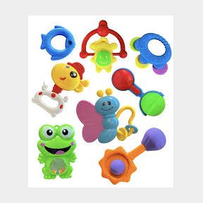 Set Of 9 Baby Rattle Teether Toy Set - Baby Rattle Teether Toy Set | Bar 9902029811296 - 51745/1263 SN B2 (S7)
