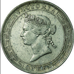 香港(Hong Kong)/ ヴィクトリア女王像 1ドル銀貨 1867年 KM10 ...