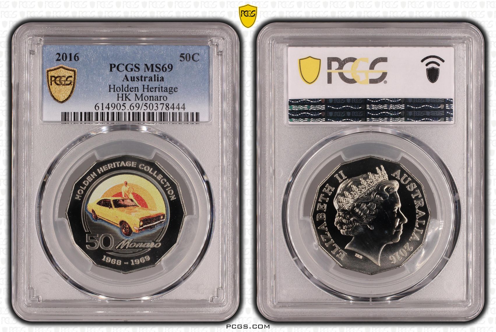 Holden Heritage - HK Monaro , Fifty Cent, 2016, PCGS MS69