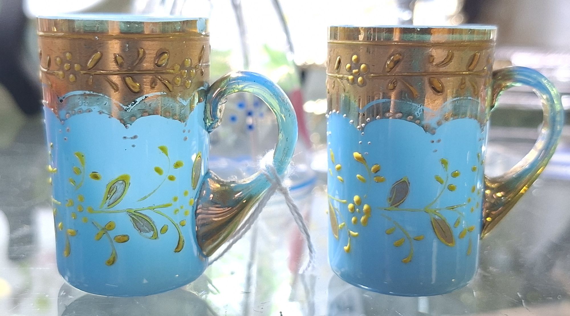 1287 · A PAIR OF MOSER GLASS MINIATURE MUGS