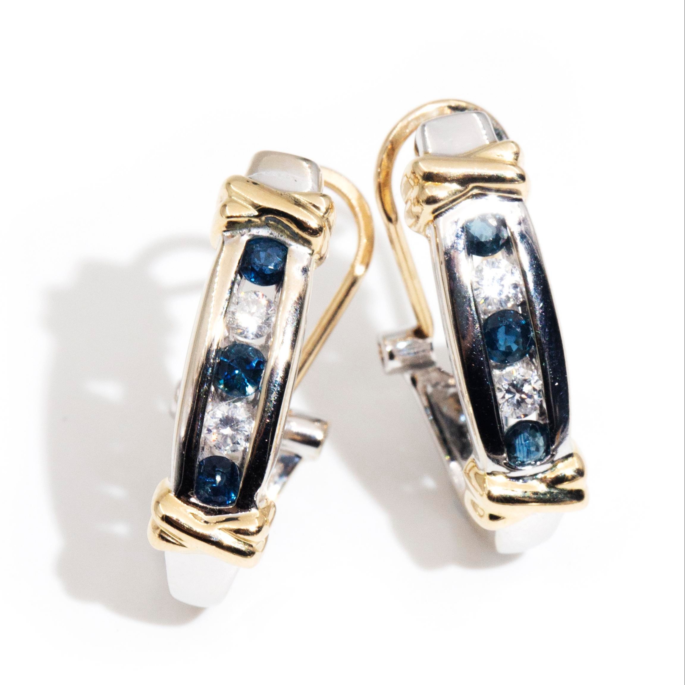 2605 · Sapphire & Diamond 14 Carat Gold Earrings