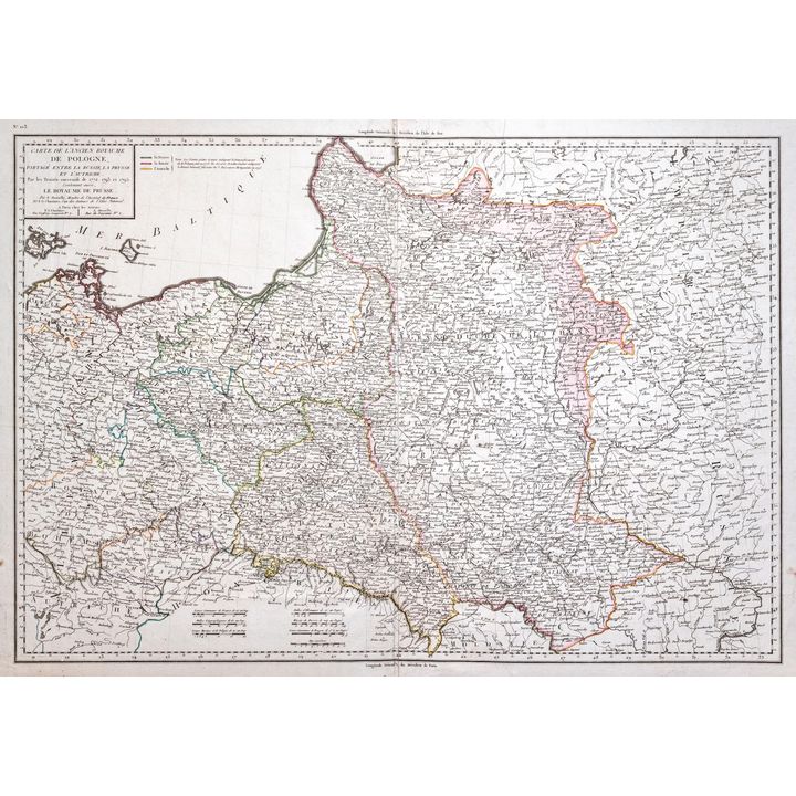 Edme Mentelle, Pierre Gregoire Chanlaire | Carte de l'ancien Royaume de Pologne