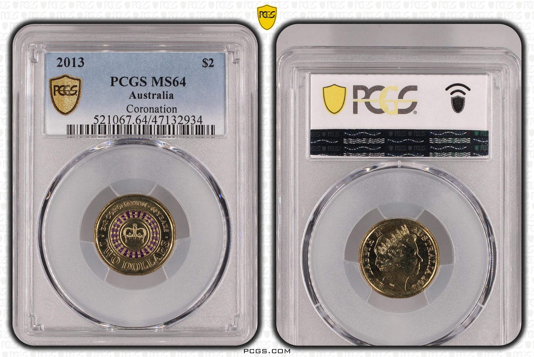Elizabeth II, Coronation Colorized, Two Dollar, 2013, PCGS MS64
