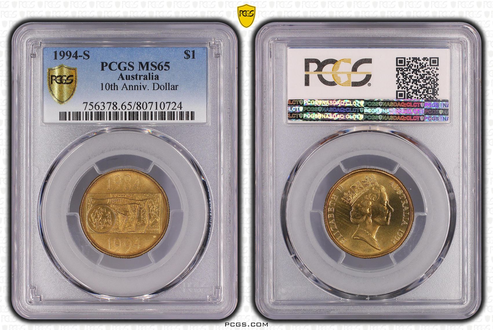 10th Anniv. Dollar, One Dollar, 1994-S, PCGS MS65
